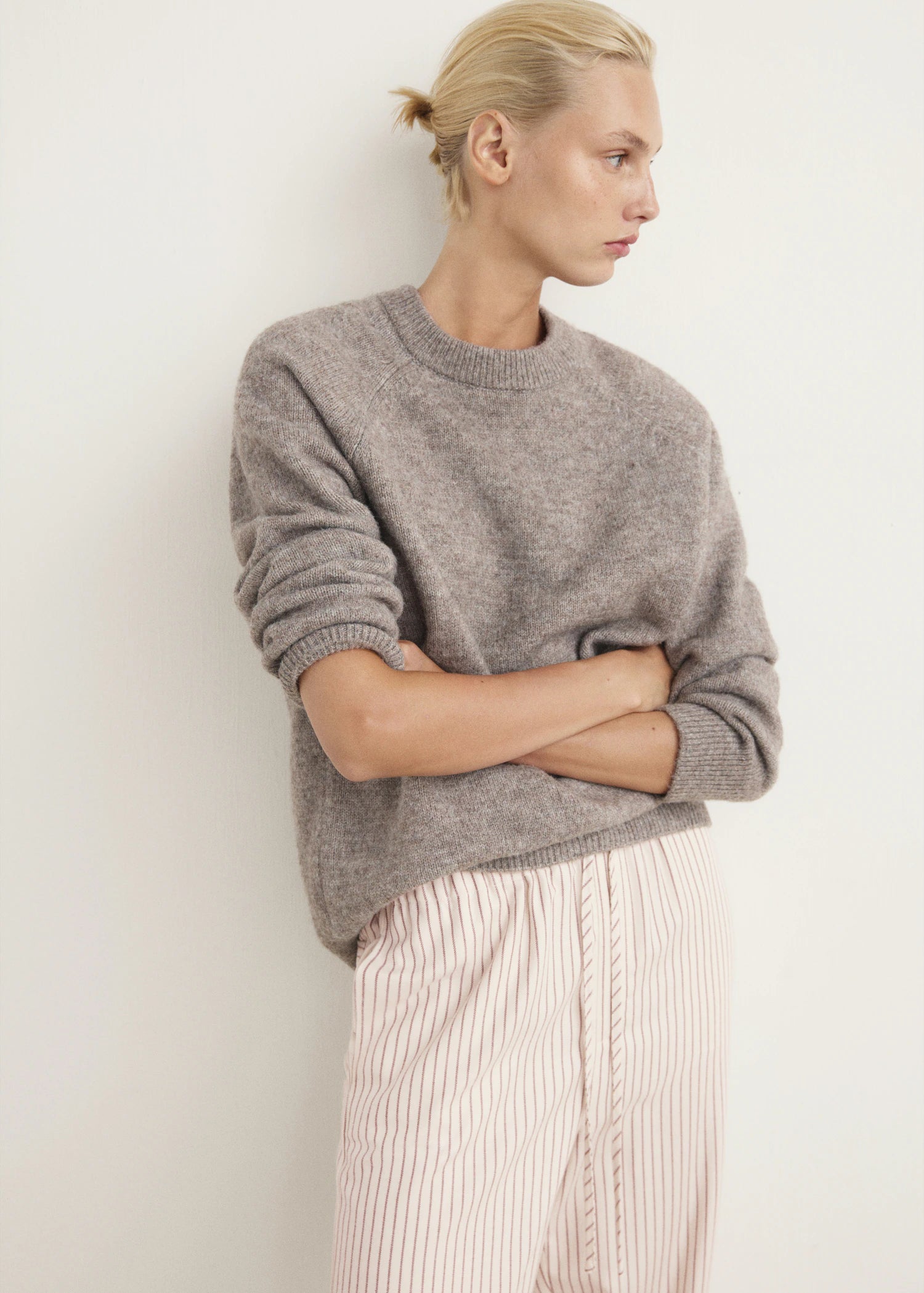 Woven Striped Flannel Trousers