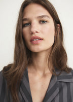 Woven Striped Pyjama Top