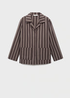 Woven Striped Pyjama Top
