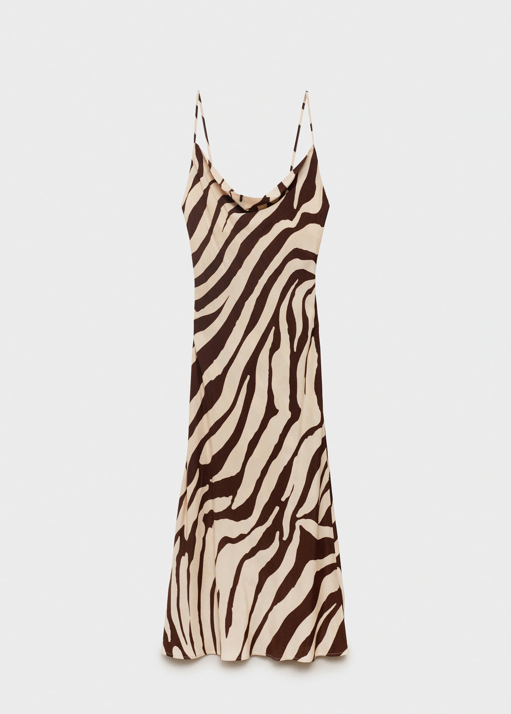 Zebra Print Dress With Draped Neckline