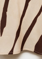Zebra Print Dress With Draped Neckline