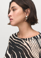 Zebra Print Dress With Flared Sleeves