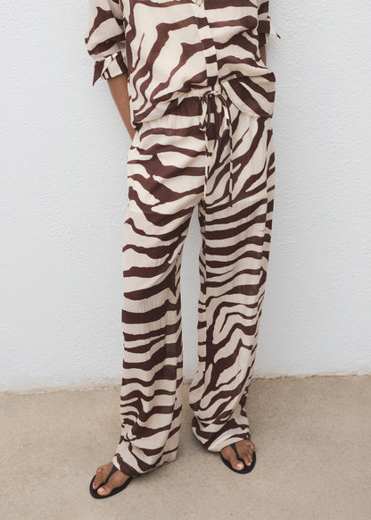 Zebra Print Fluid Trousers