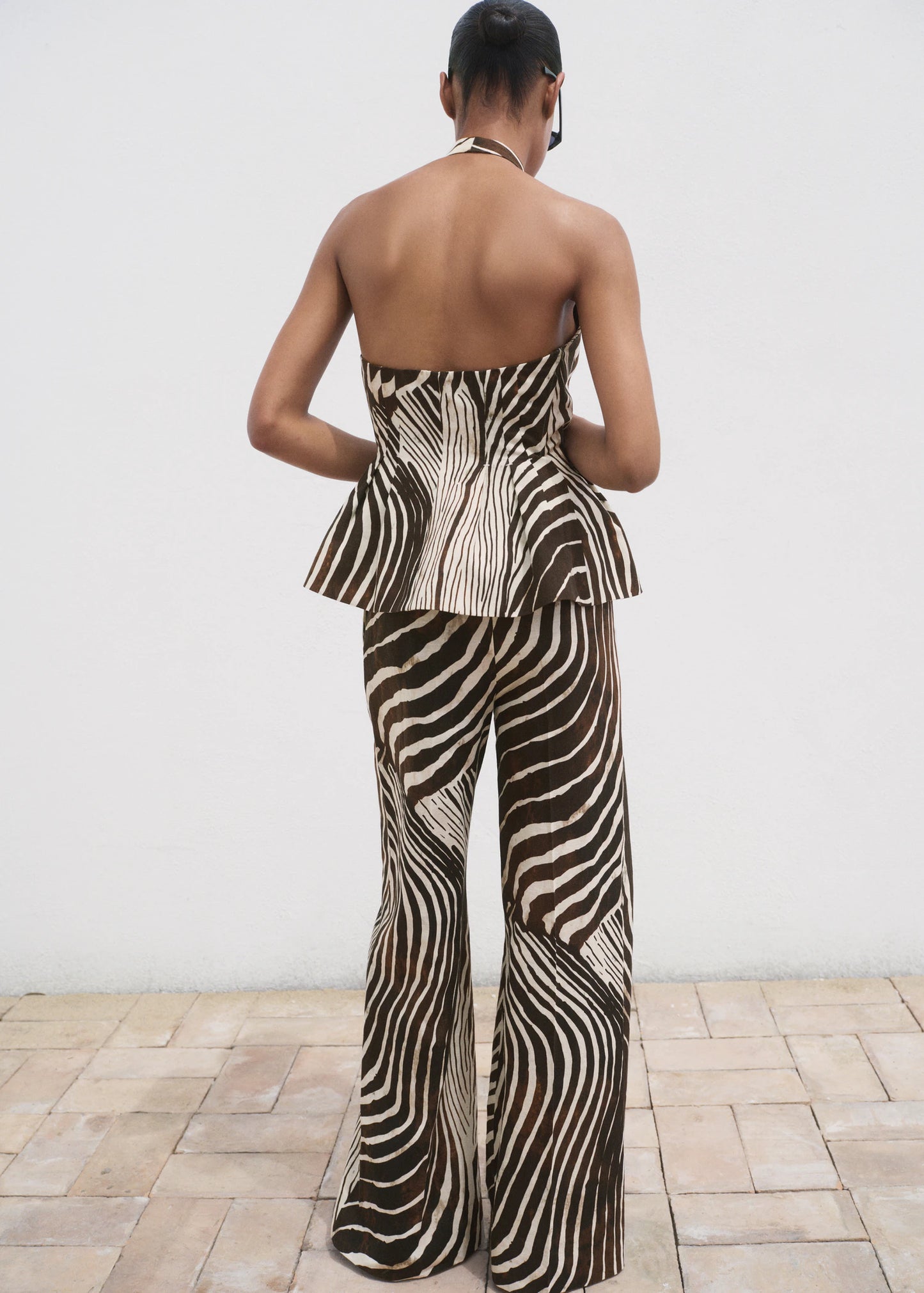 Zebra Print Linen Trousers