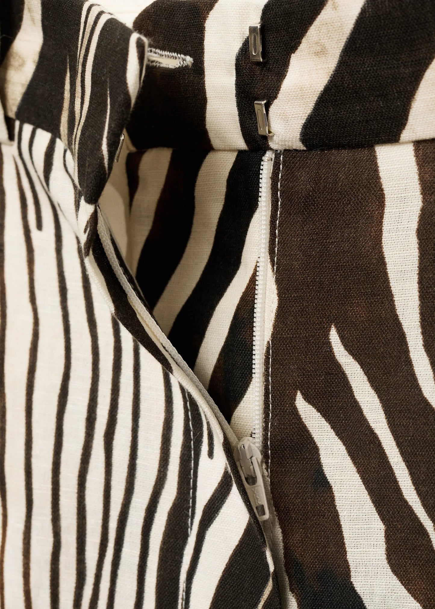 Zebra Print Linen Trousers