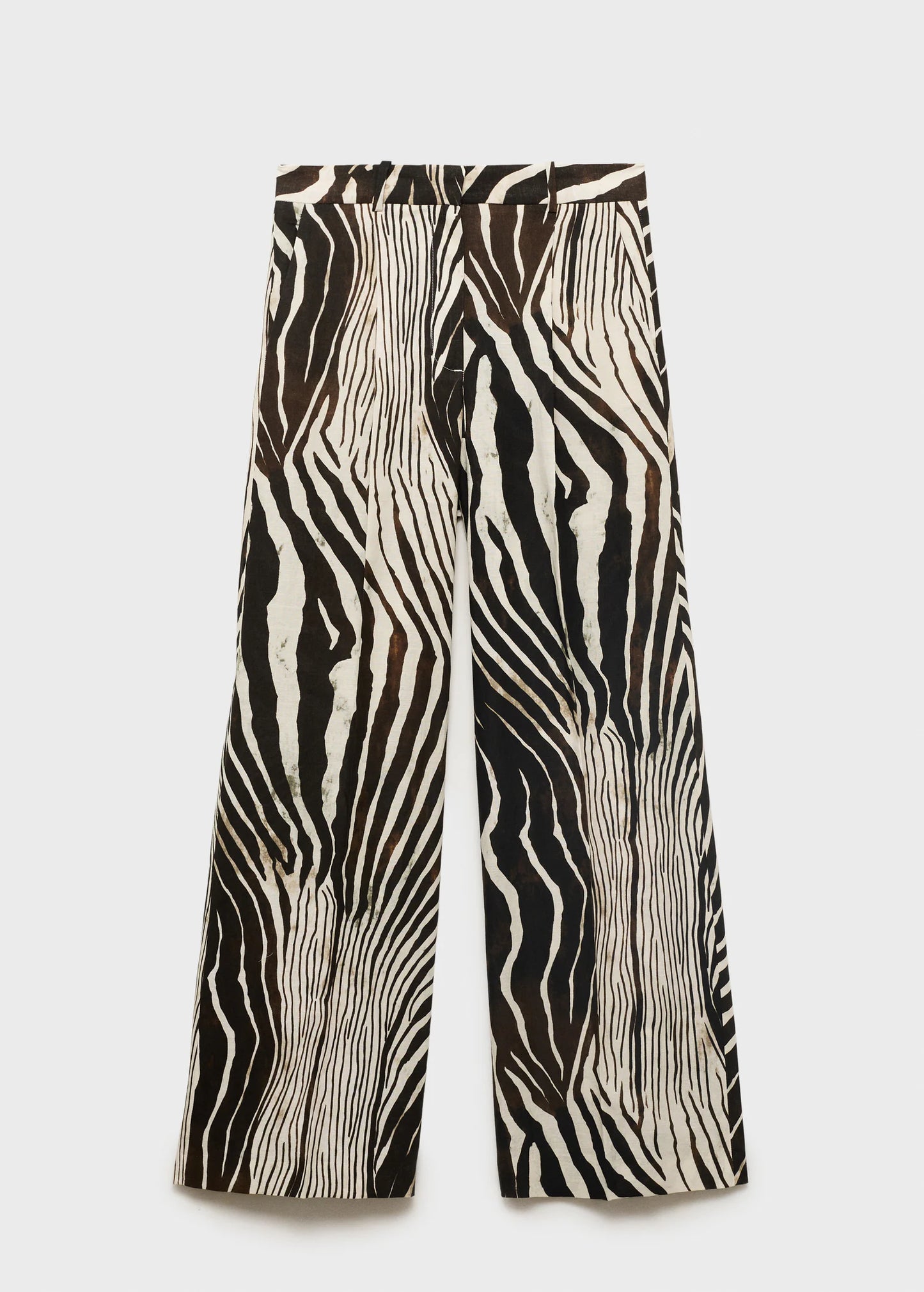 Zebra Print Linen Trousers