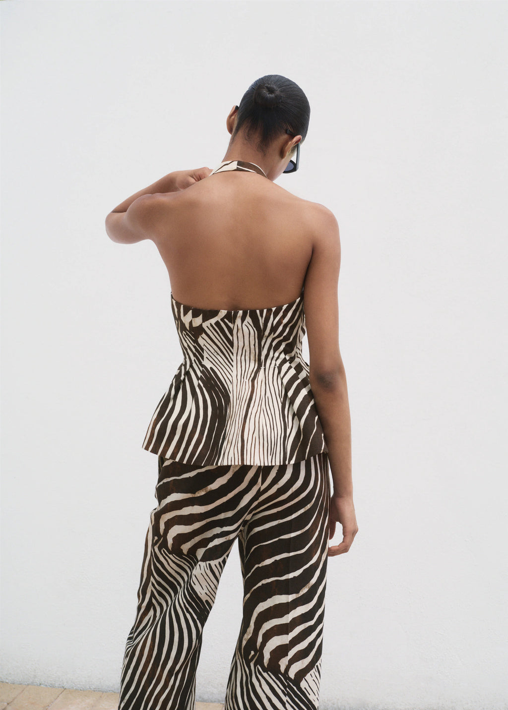Zebra Print Linen Waistcoat