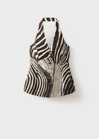 Zebra Print Linen Waistcoat