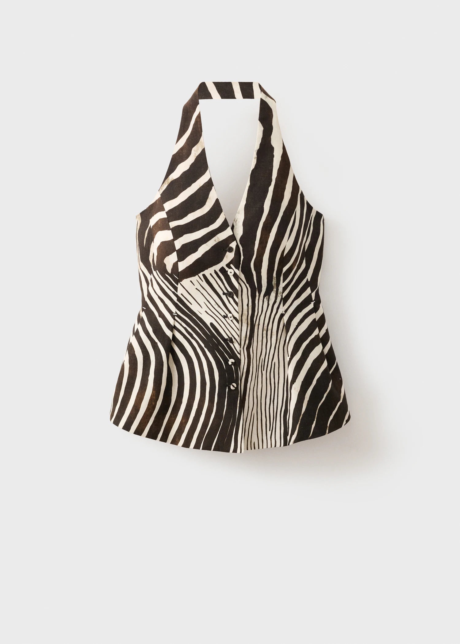 Zebra Print Linen Waistcoat